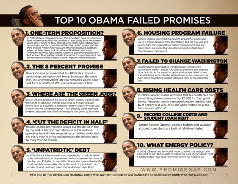 Obama's Top 10 Broken Promises