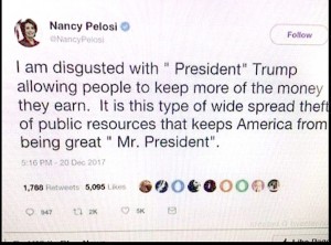Nancy Pelosi tweets about taxpayer money