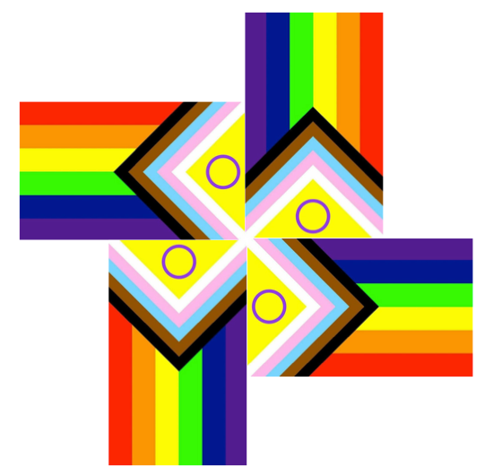 Put four Pride Flags together just right and they create a symbol of hate?!?
