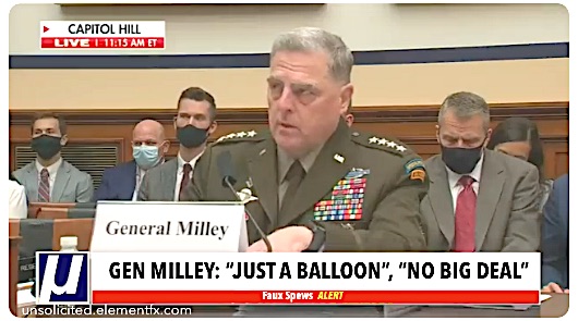 General Milley testifies to the Congress "It's just a balloon."