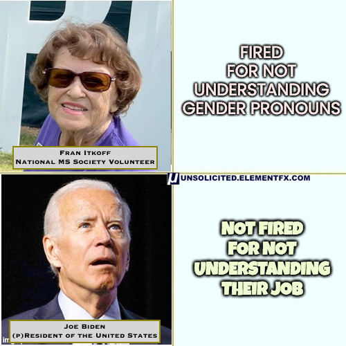 She gets fired, Biden stays hired.