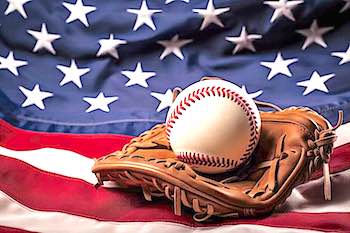 Baseball and Glove w/ American Flag!