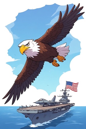 EagleShipPlaneFlag-SM US Eagle w/ Ship Plane Flag
