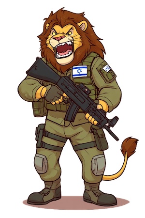 Israeli_Lion04 Lion dressed as an Israeli soldier