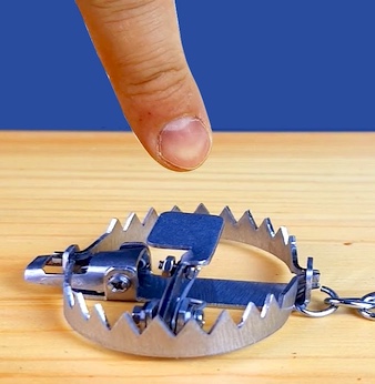 Finger Approaching Bear Trap!