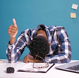 Head on Desk w/ Thumbs Up