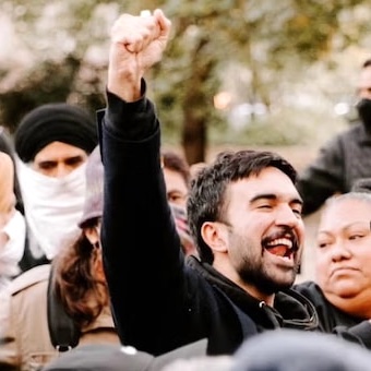 (Mamdani Raises Fist in Socialist Solidarity)